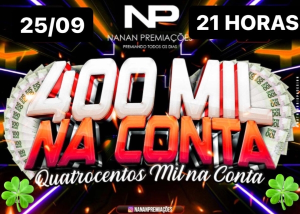 1,00 PRA 400.000,00 MIL NA CONTA