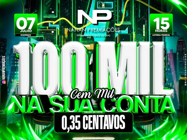 0,35 CENTAVOS PRA 100.000,00 MIL NA CONTA 
